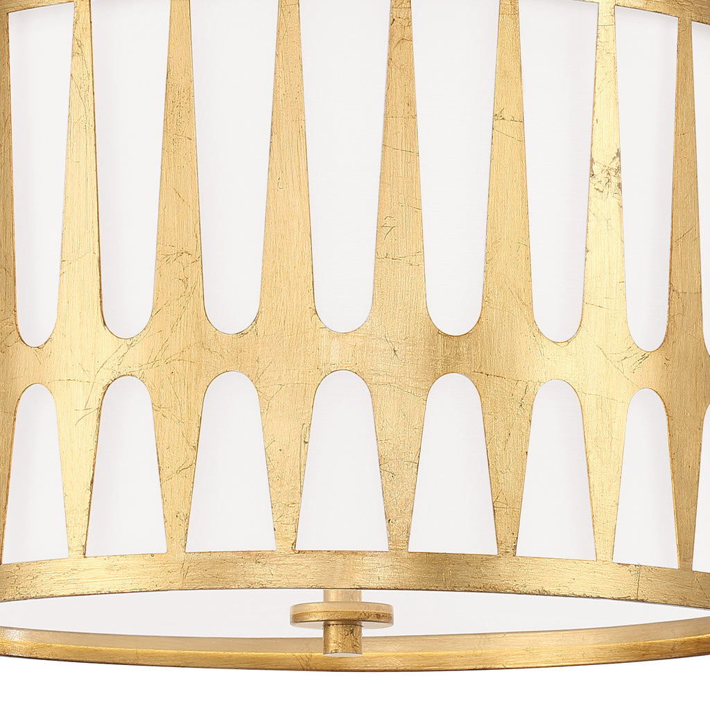 Crystorama Crystorama Royston 3 Light Antique Gold Flush Mount