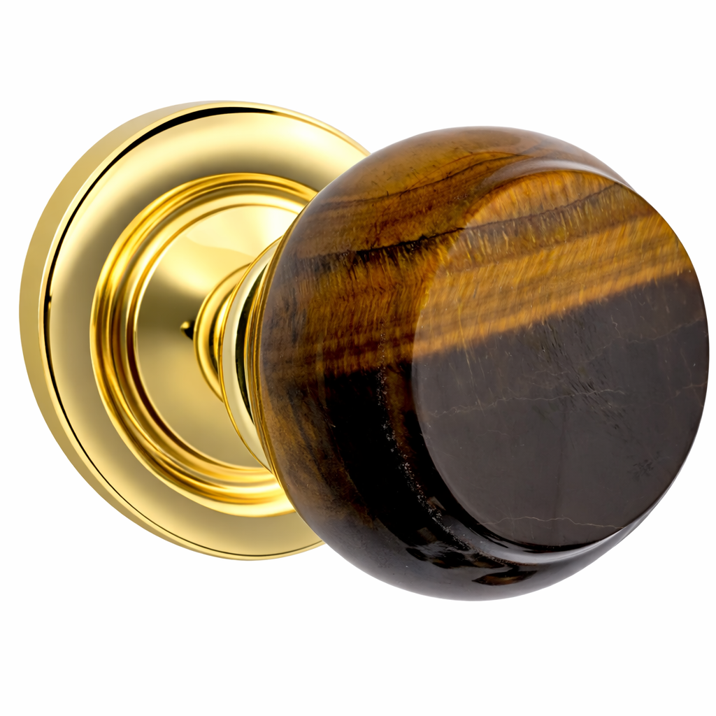 Magnifique® Classic Door Set with Blue Tiger Eye Knobs (Several Finishes Available)