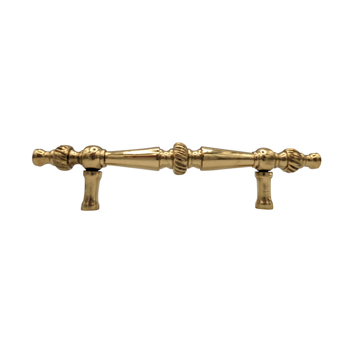 6 1/2 Inch Overall (4 Inch c-c) Solid Brass Georgian Pull (Several Finishes Available)