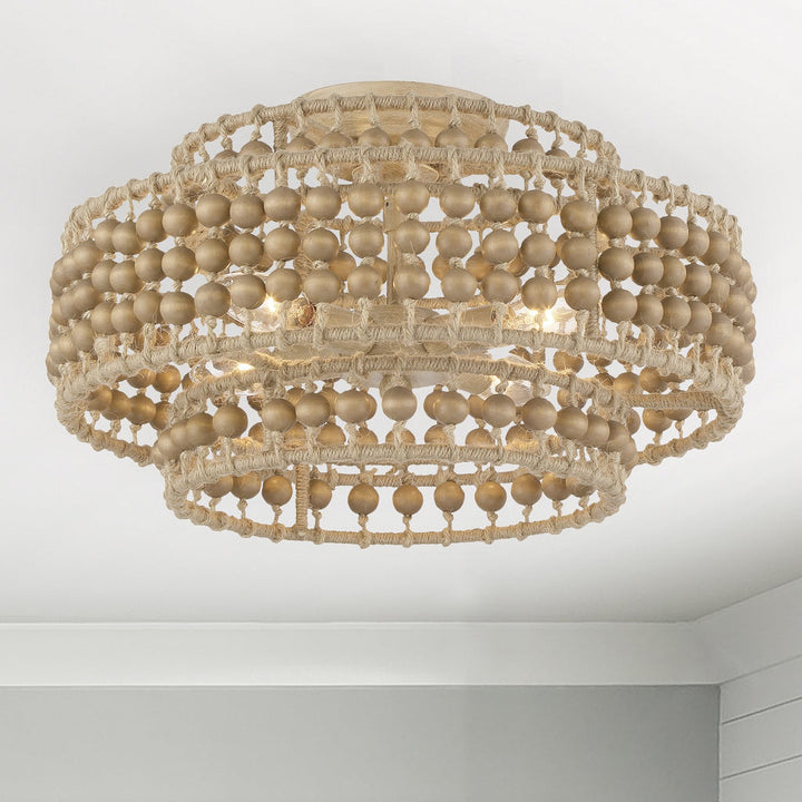 Crystorama Crystorama Silas 4 Light Burnished Silver Semi Flush Mount