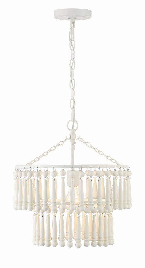 Tiana 1 Light Matte White Pendant Crystorama