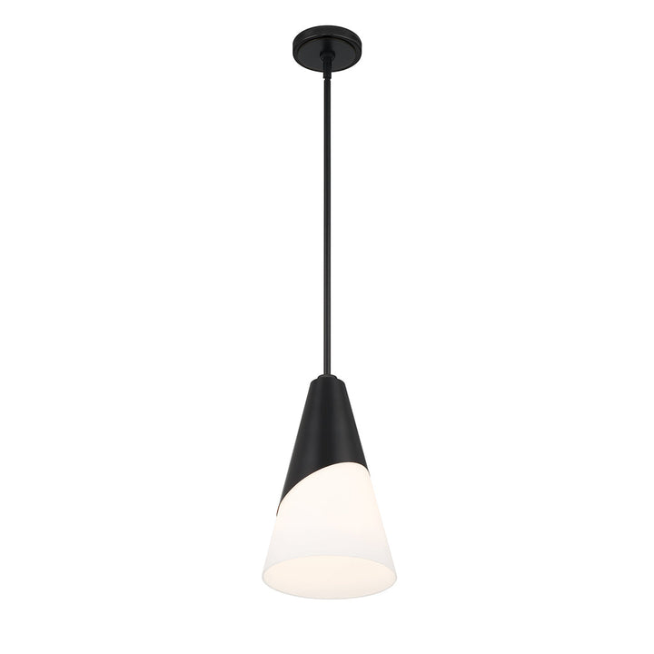 Brian Patrick Flynn Tori 1 Light Matte Black Pendant Crystorama