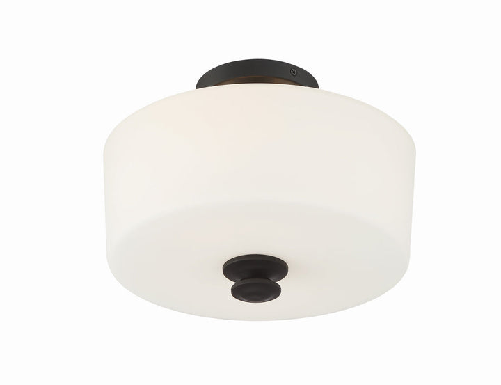 Crystorama Crystorama Travis 2 Light Black Forged Semi Flush Mount