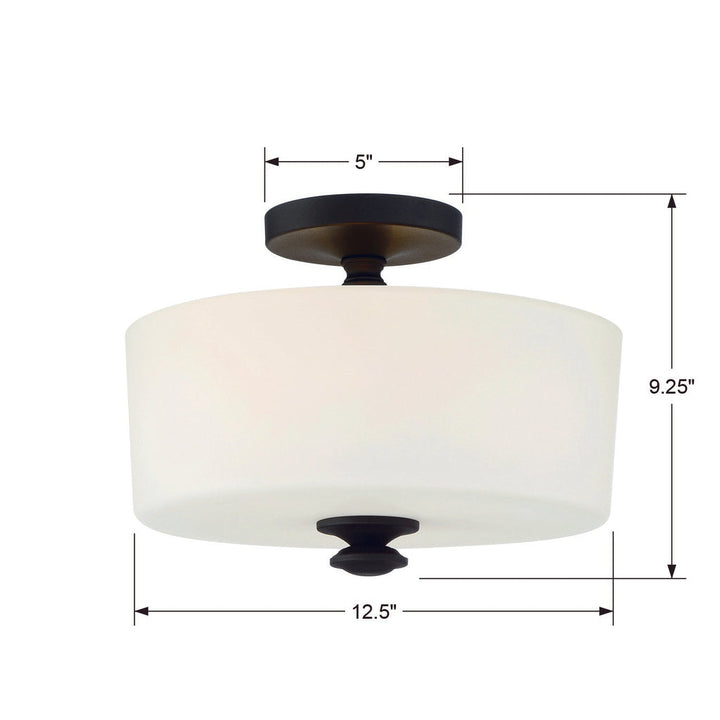 Crystorama Crystorama Travis 2 Light Black Forged Semi Flush Mount