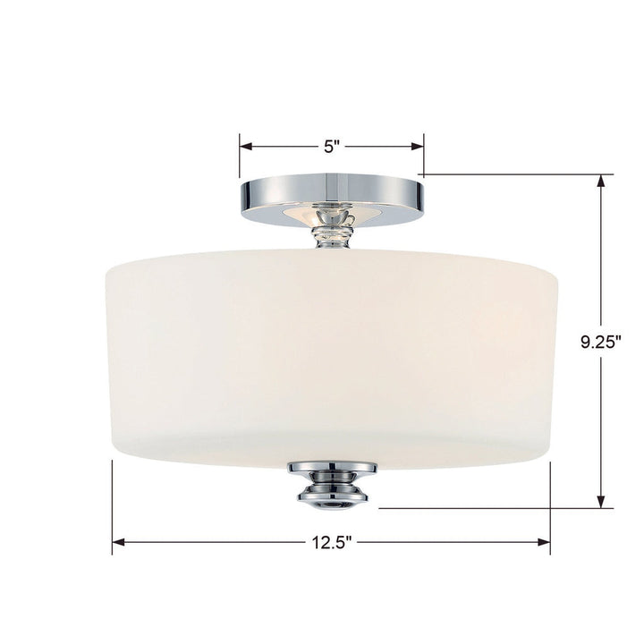 Crystorama Crystorama Travis 2 Light Polished Nickel Semi Flush Mount