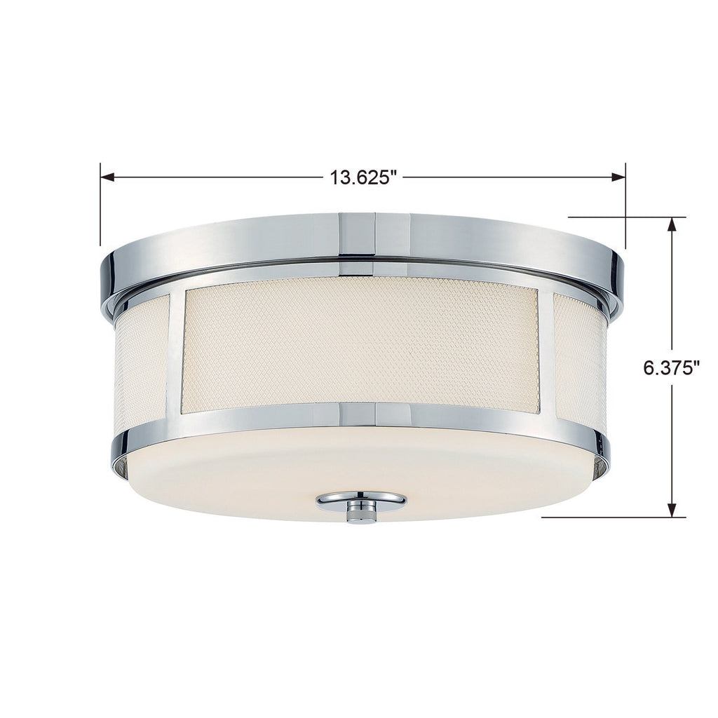 Crystorama Crystorama Trevor 2 Light Polished Nickel Flush Mount