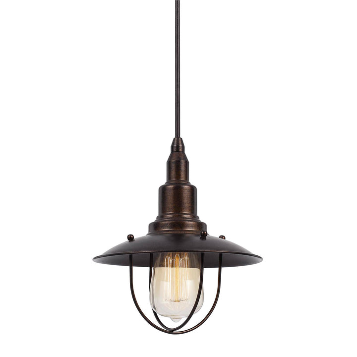 STYLISH METAL PENDANT IN DARK BRONZE Cal Lighting