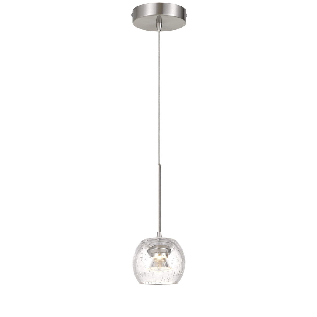 ITHACA 3000K, 8W, 700 LUMEN, 90 CRI DIMMABLE LED GLASS MINI PENDANT WITH CLEAR BULBBED GLASS Cal Lighting