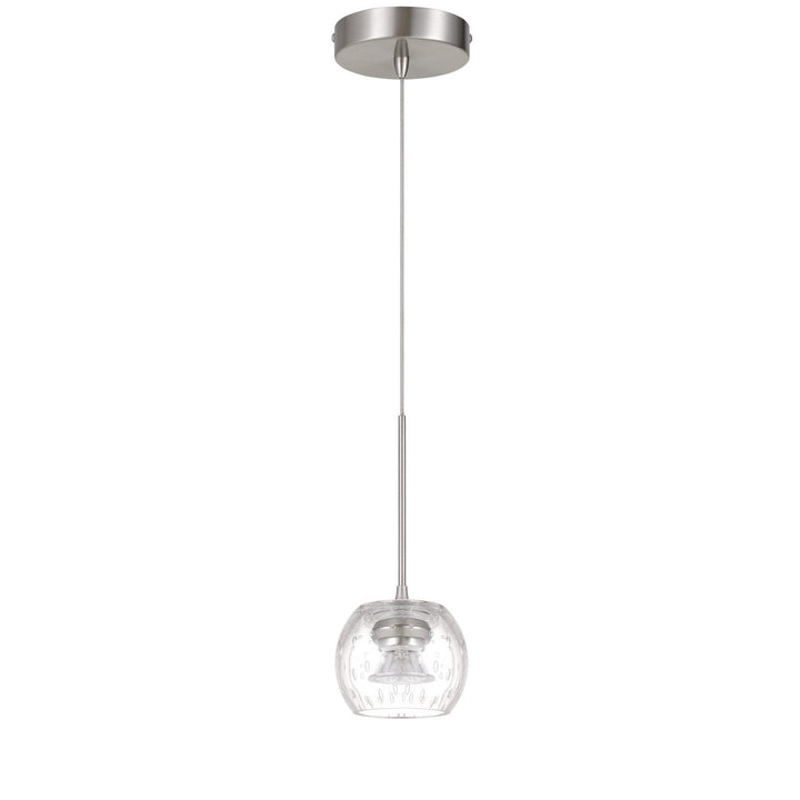 ITHACA 3000K, 8W, 700 LUMEN, 90 CRI DIMMABLE LED GLASS MINI PENDANT WITH CLEAR BULBBED GLASS Cal Lighting