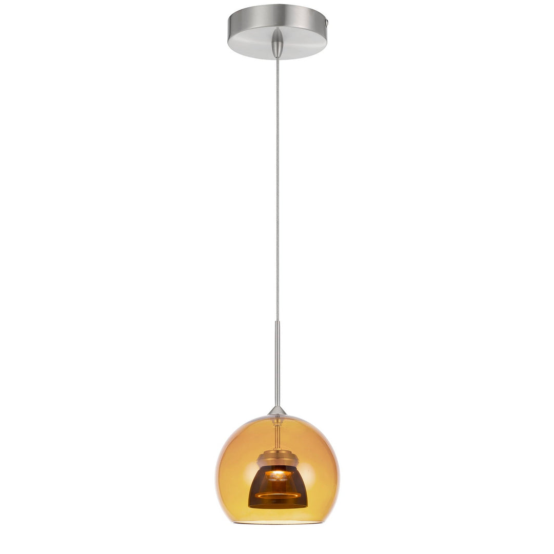 INTEGRATED DIMMABLE LED GLASS MINI PENDANT LIGHT. 6W, 450 LUMEN, 3000K Cal Lighting