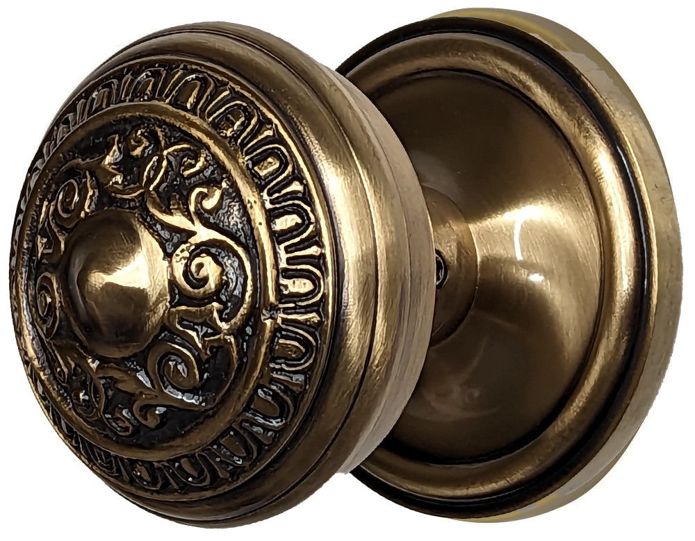 ##Antique Hardware## Traditional Rosette Door Set with Egg & Dart Door Knobs (Several Finishes Available)