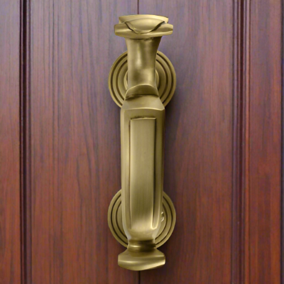 COPPER MOUNTAIN HARDWARE 8 Inch (5 Inch c-c) Traditional Doctor's Door Knocker (Antique Brass Finish)