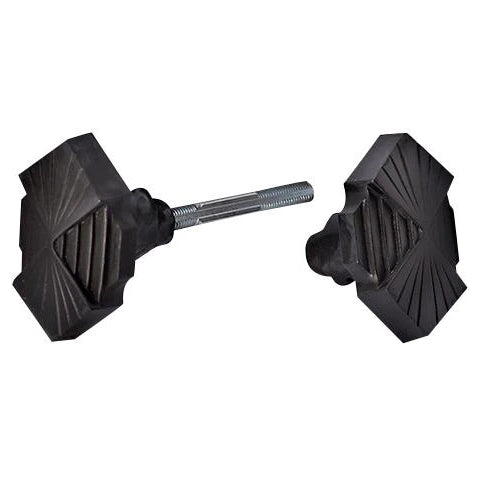 Art Deco Fanfare Solid Brass Spare Door Knob Set (Several Finishes Available)