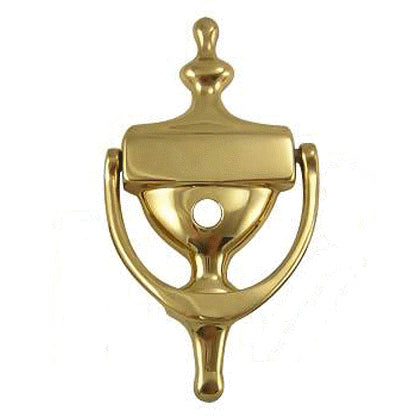 ##Antique Hardware## 6 1/2 Inch (6 1/4 Inch c-c) Solid Brass Traditional Door Knocker (Polished Brass Finish)