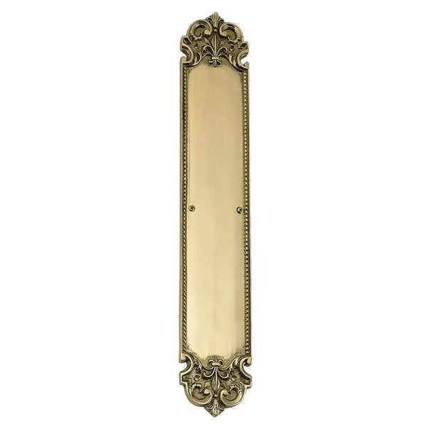 ##Antique Hardware## 18 Inch Fleur De Lis Style Door Push Plate (Several Finishes Available)