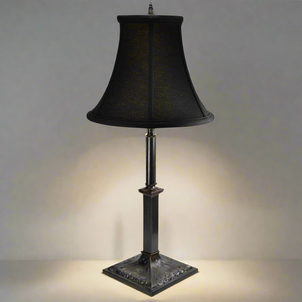 COPPER MOUNTAIN HARDWARE 21 Inch Solid Brass French Table Lamp (Oil Rubbed Bronze Base)