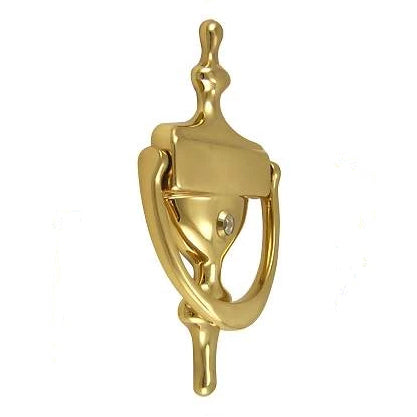 ##Antique Hardware## 6 1/2 Inch (6 1/4 Inch c-c) Solid Brass Traditional Door Knocker (Polished Brass Finish)