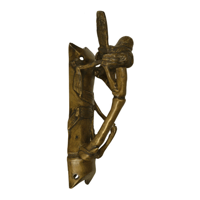 9 1/2 Inch Solid Brass Bamboo and Wren Bird Pull (Right Facing)