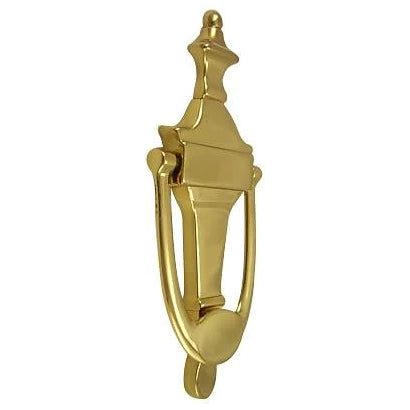 ##Antique Hardware## 6 3/4 Inch (5 Inch c-c) Solid Brass Traditional Door Knocker (Polished Brass Finish)