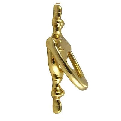 ##Antique Hardware## 5 7/8 Inch (4 Inch c-c) Solid Brass Traditional Door Knocker (Polished Brass Finish)