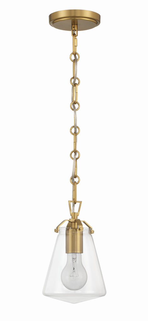 Voss 1 Light Luxe Gold Mini Pendant Crystorama