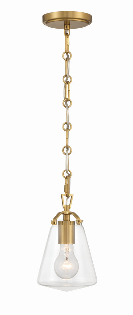 Voss 1 Light Luxe Gold Mini Pendant Crystorama