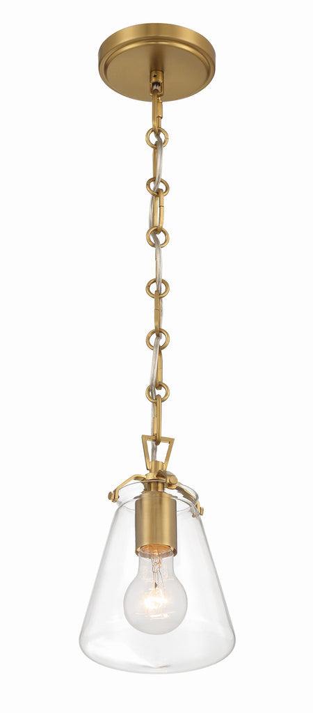 Voss 1 Light Luxe Gold Mini Pendant Crystorama