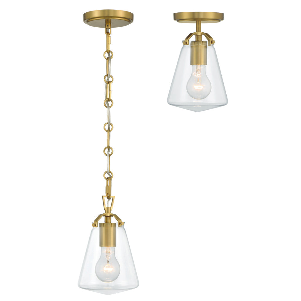 Voss 1 Light Luxe Gold Mini Pendant Crystorama