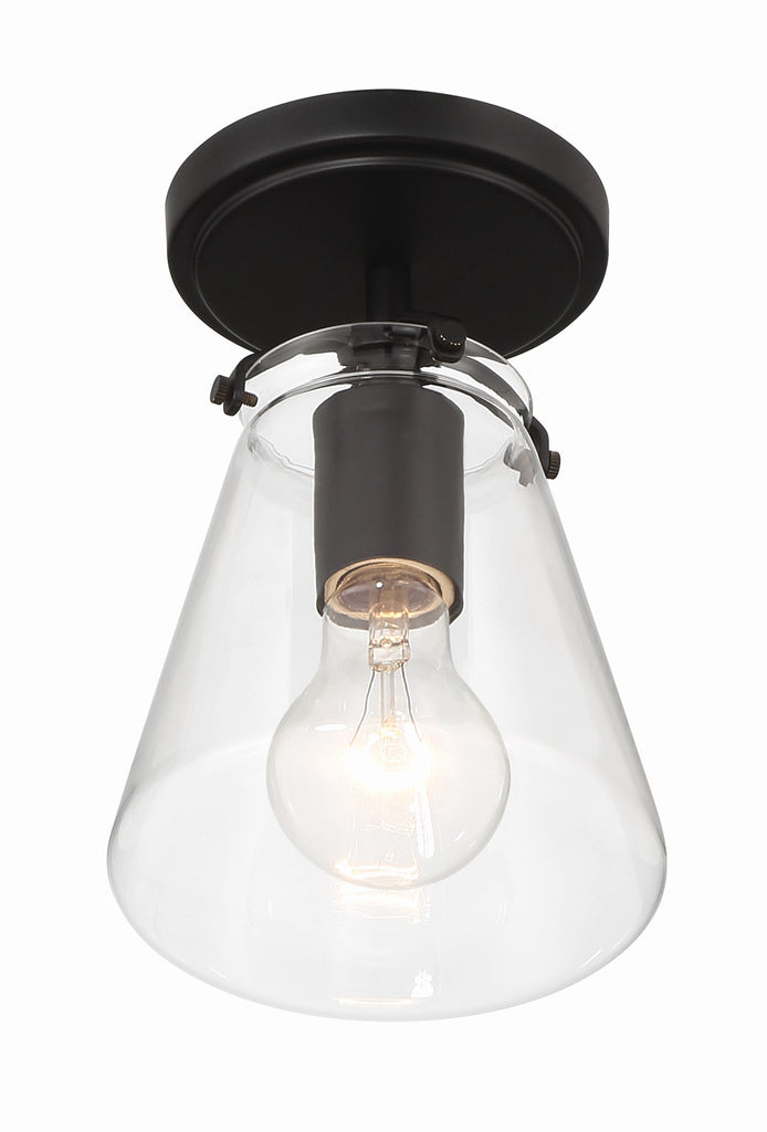 Crystorama Crystorama Voss 1 Light Matte Black Semi Flush Mount