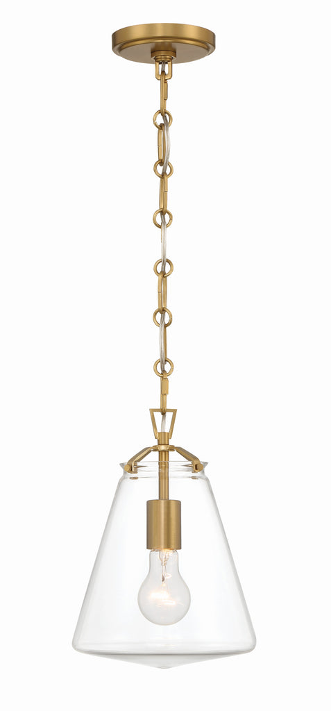 Voss 1 Light Luxe Gold Mini Pendant Crystorama