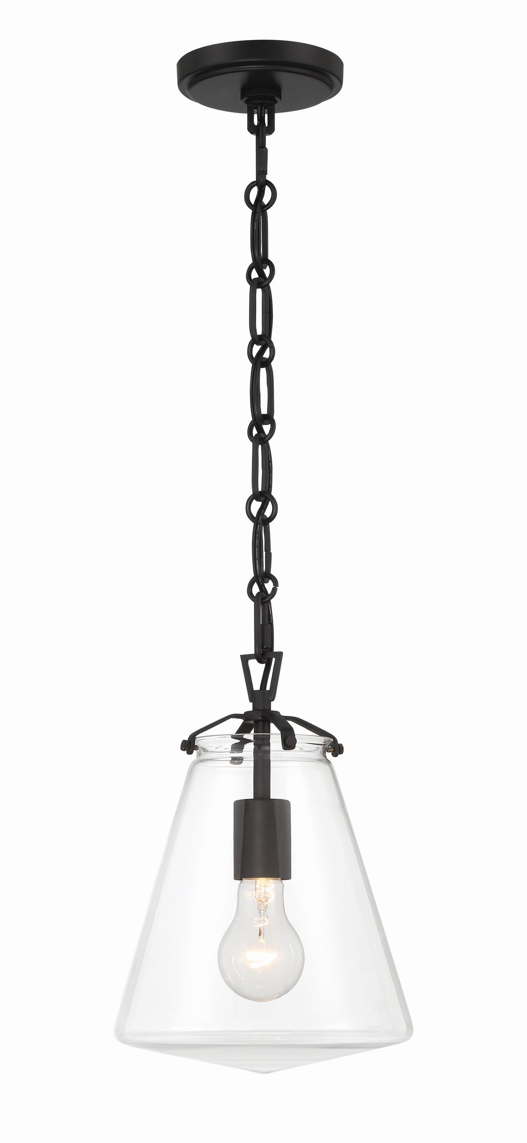 Voss 1 Light Matte Black Mini Pendant Crystorama