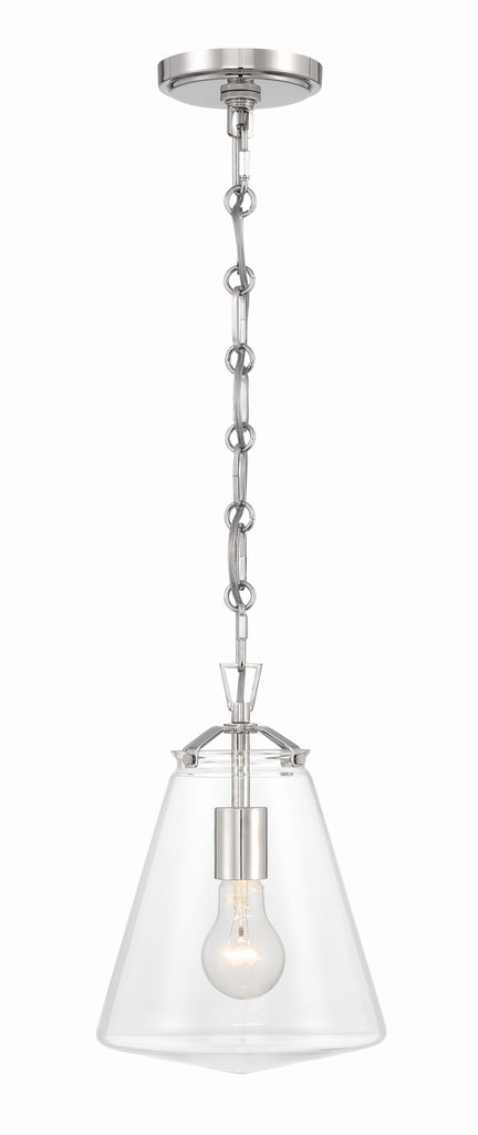 Voss 1 Light Polished Nickel Mini Pendant Crystorama