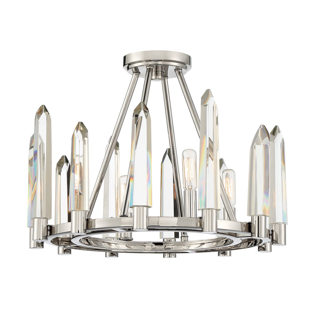 Crystorama Crystorama Watson 4 Light Polished Nickel Semi Flush Mount