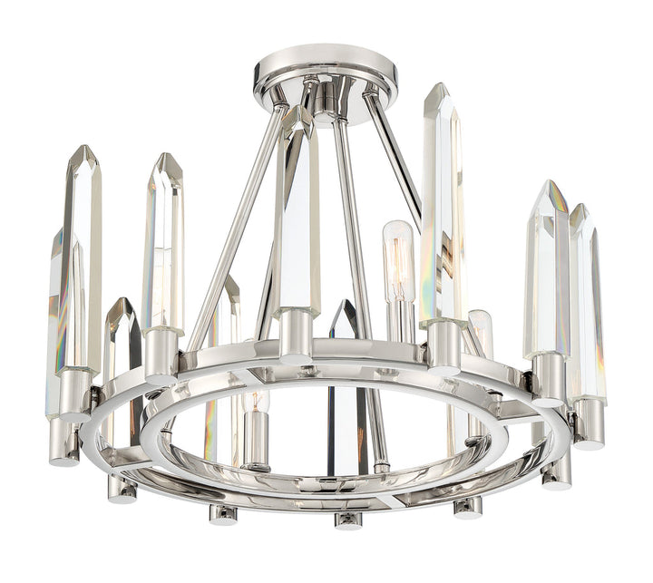 Crystorama Crystorama Watson 4 Light Polished Nickel Semi Flush Mount