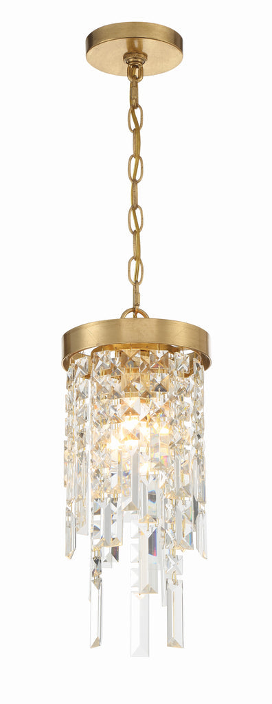 Winfield 1 Light Antique Gold Mini Pendant Crystorama