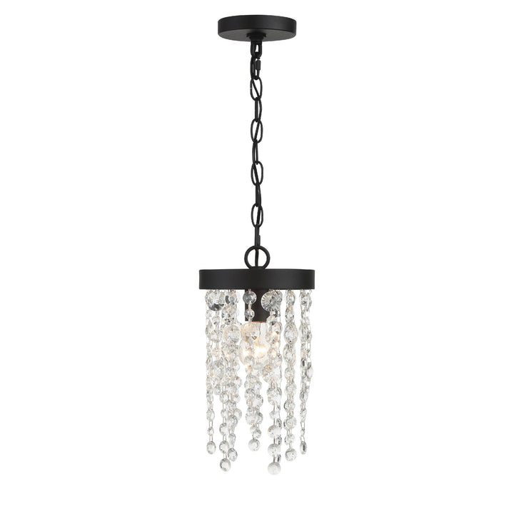 Winham 1 Light Black Forged Mini Pendant Crystorama