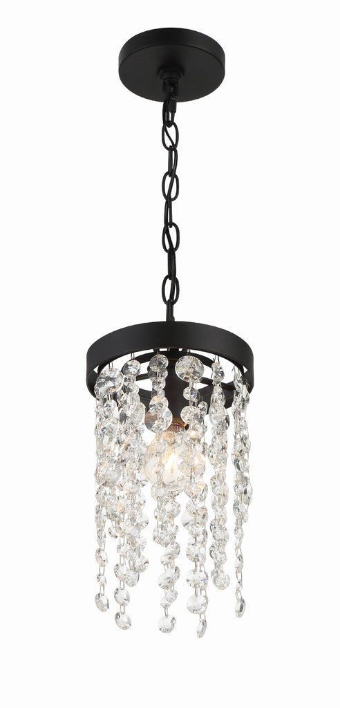 Winham 1 Light Black Forged Mini Pendant Crystorama