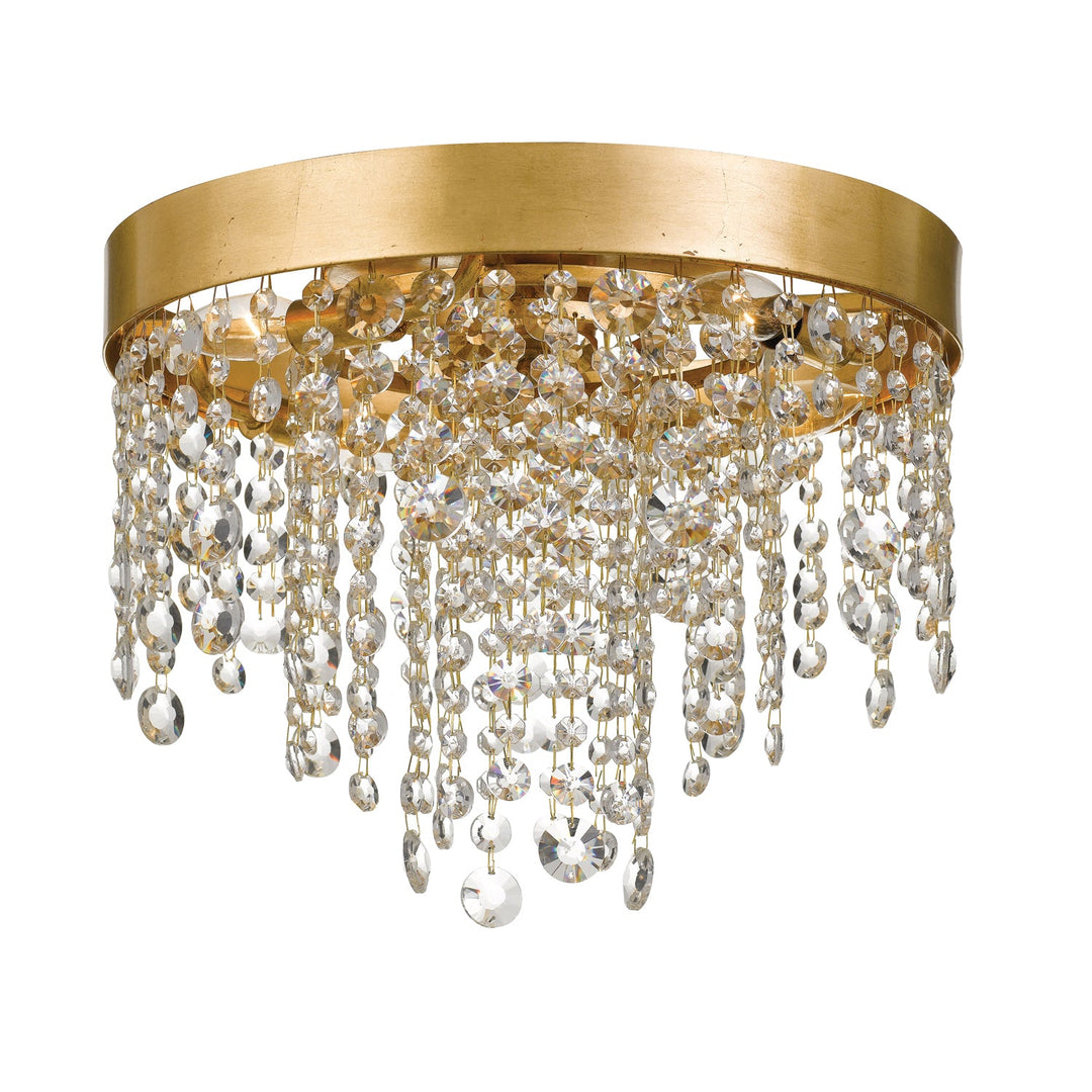 Crystorama Crystorama Winham 4 Light Antique Gold Crystal Flush Mount