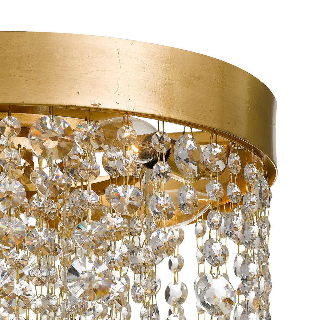 Crystorama Crystorama Winham 4 Light Antique Gold Crystal Flush Mount