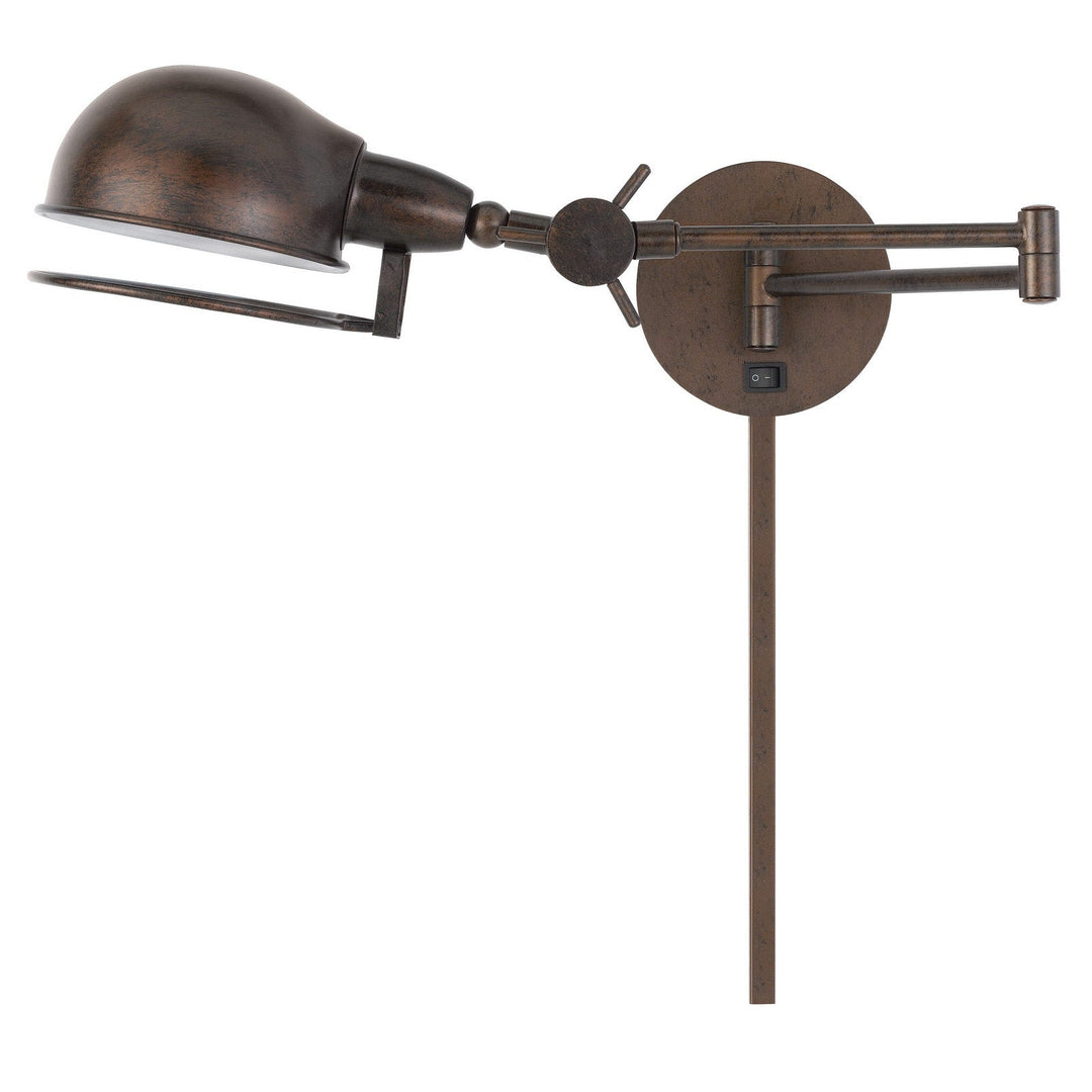 60W LINTHAL SWING ARM WALL LAMP WITH ADJUSTABLE SHADE. 3 FT WIRE COVER INCLUDED Cal Lighting