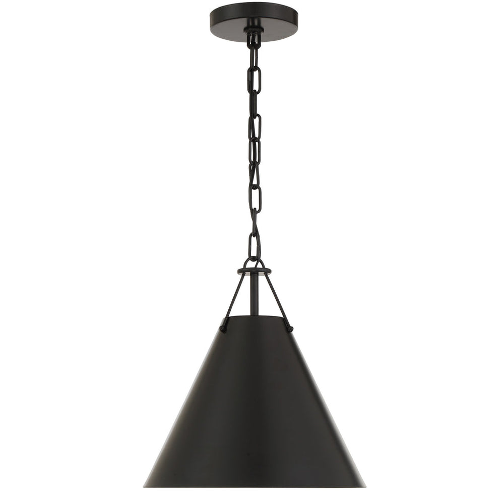 Xavier 1 Light Matte Black Mini Pendant Crystorama