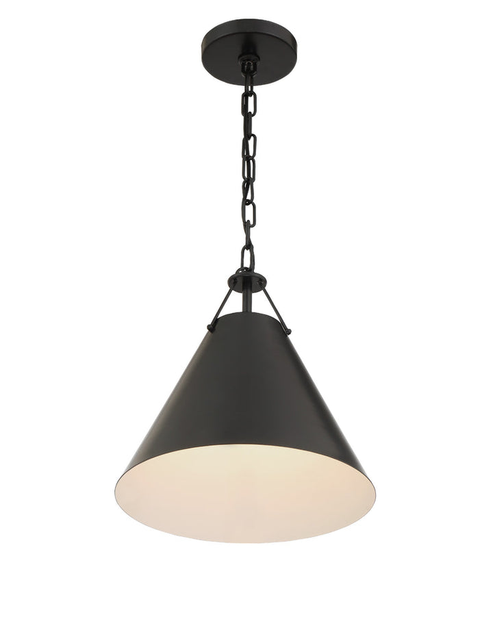 Xavier 1 Light Matte Black Mini Pendant Crystorama