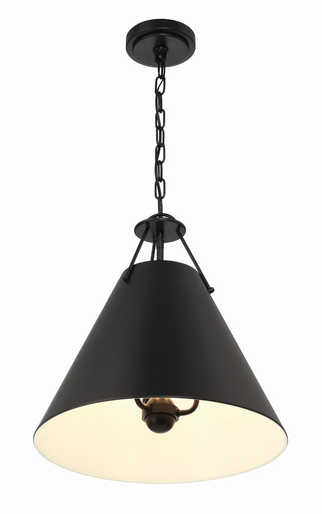 Xavier 3 Light Matte Black Pendant Crystorama