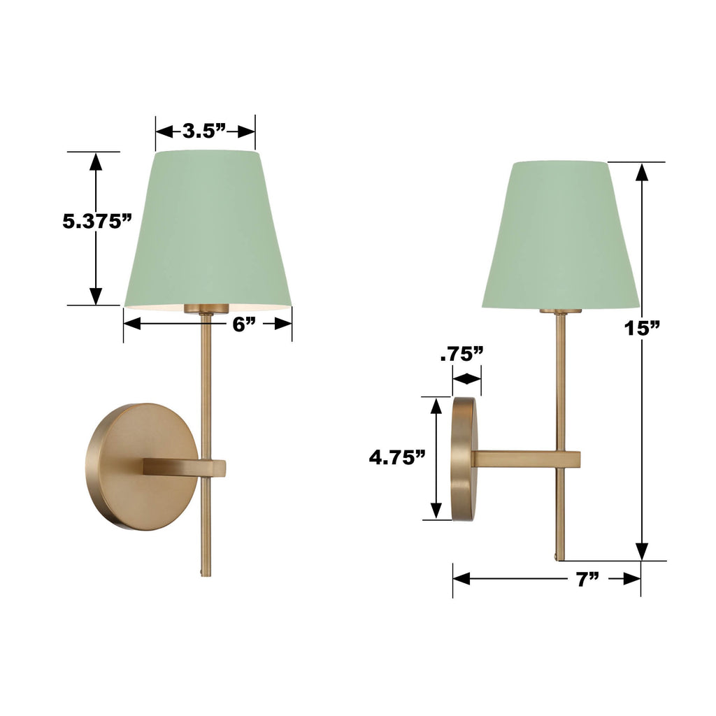 Crystorama Crystorama Xavier 1 Light Vibrant Gold + Green Sconce