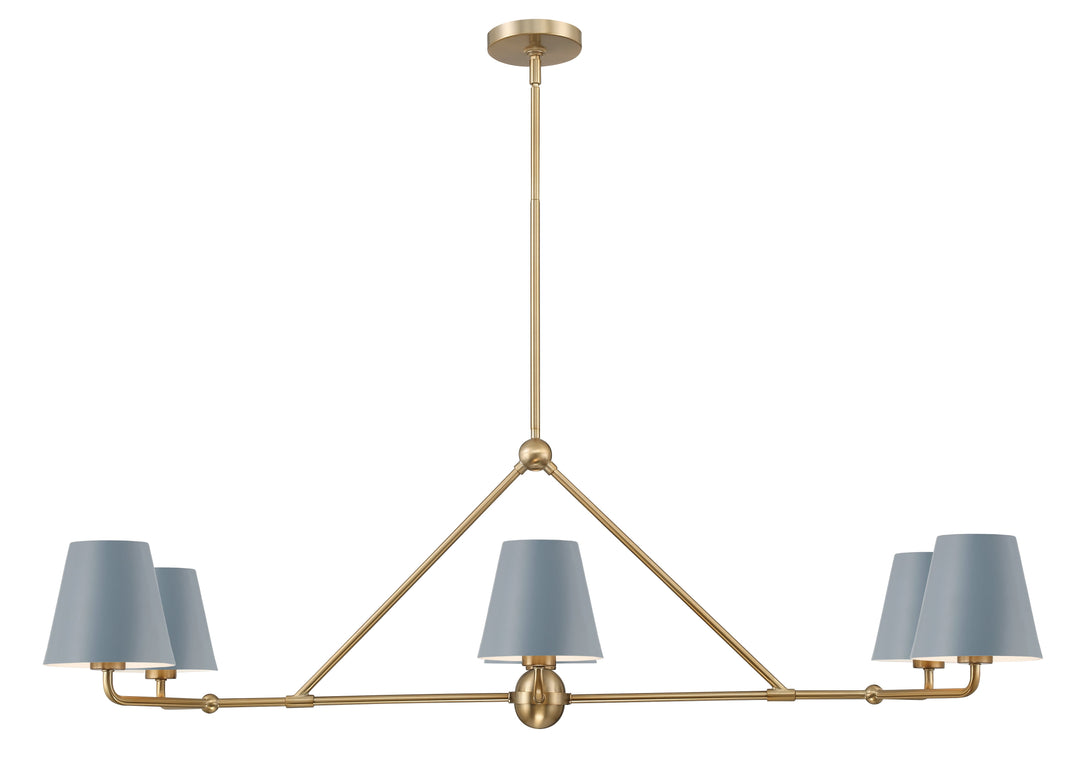 Crystorama Crystorama Xavier 6 Light Vibrant Gold + Blue Chandelier