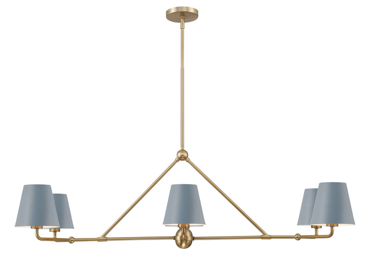 Crystorama Crystorama Xavier 6 Light Vibrant Gold + Blue Chandelier