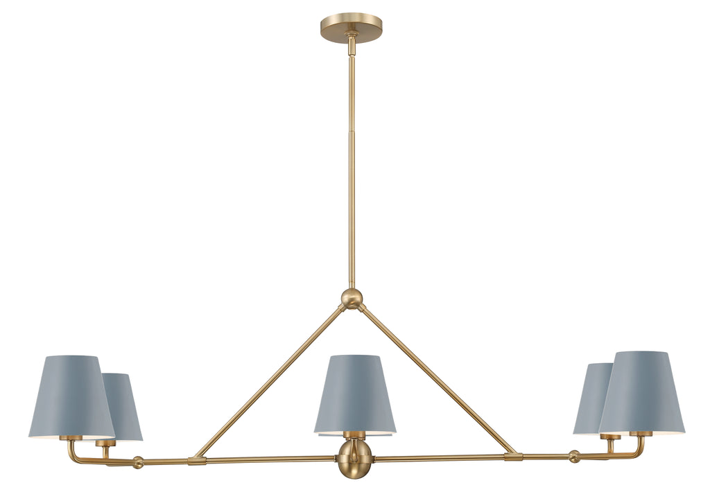 Crystorama Crystorama Xavier 6 Light Vibrant Gold + Blue Chandelier