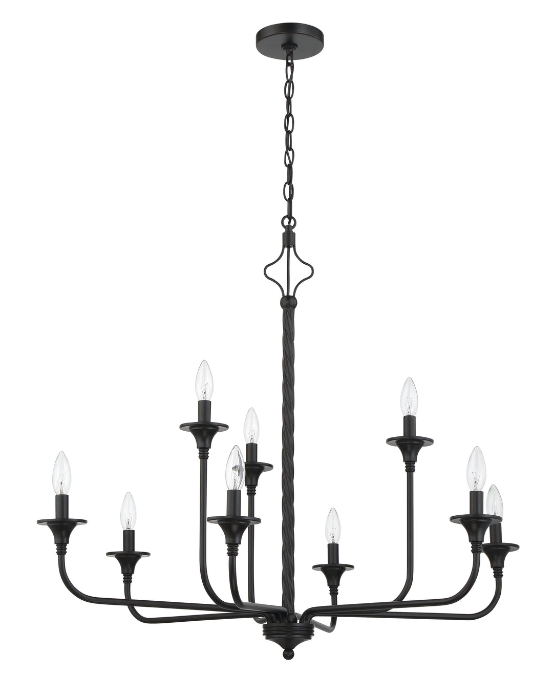 CRAFTMADE Jolenne 9  Light Two-Tier Chandelier in Flat Black