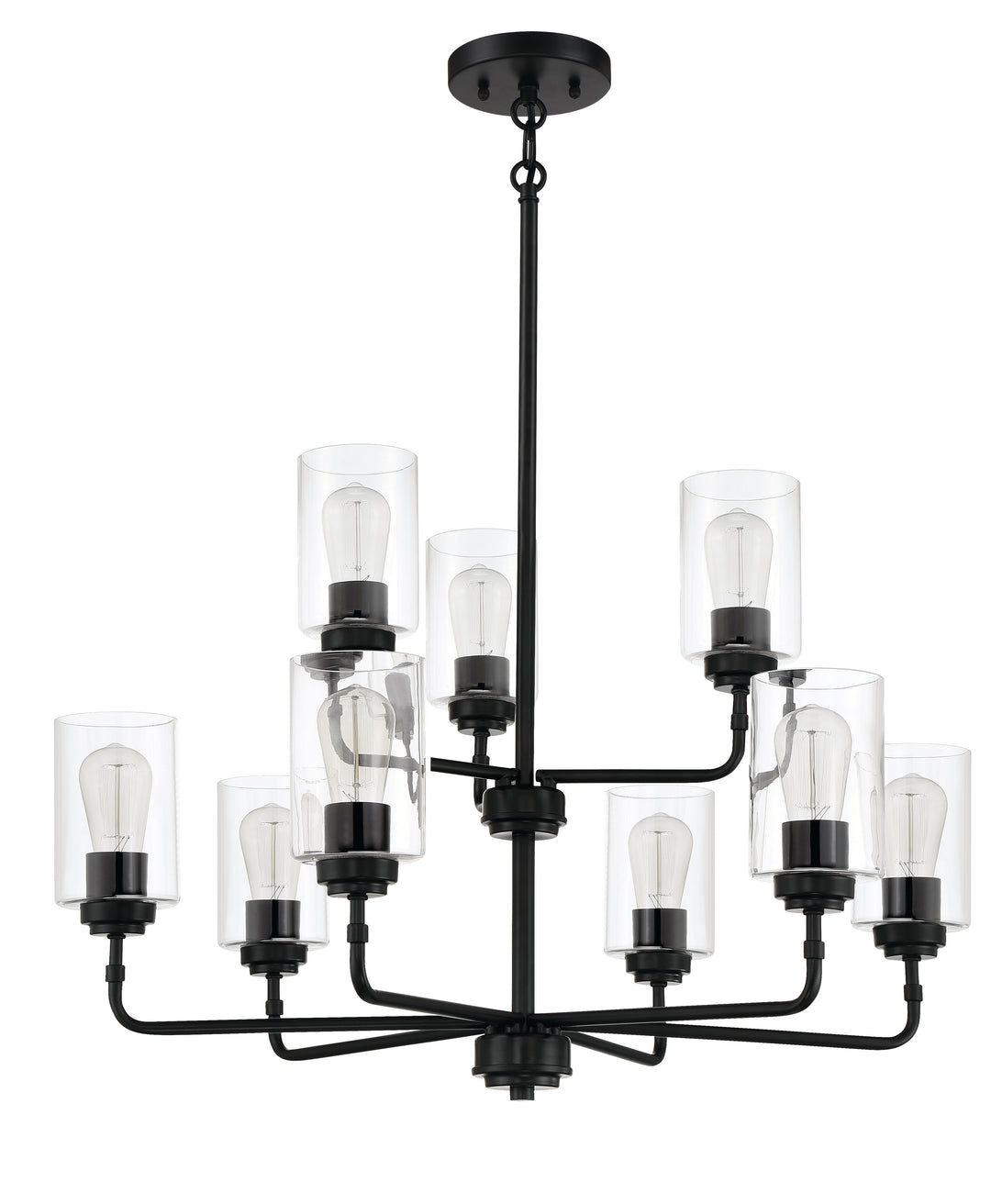 CRAFTMADE Stowe 9 Light Chandelier in Flat Black