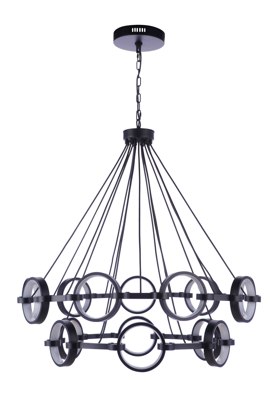 CRAFTMADE Context 15 Light LED Chandelier in Flat Black